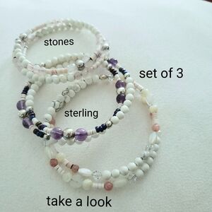3 Natural Stone Bracelets